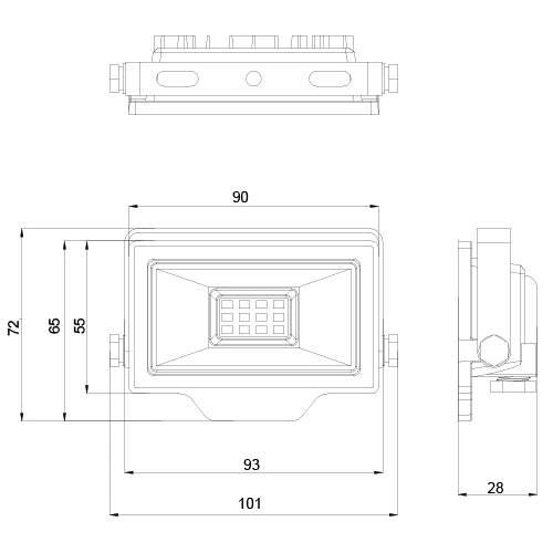 LED Влагостойкий уличный прожектор 10W, 1000Lm, 4000K, IP65